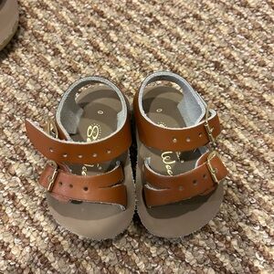 Brown Leather Kids Sandals